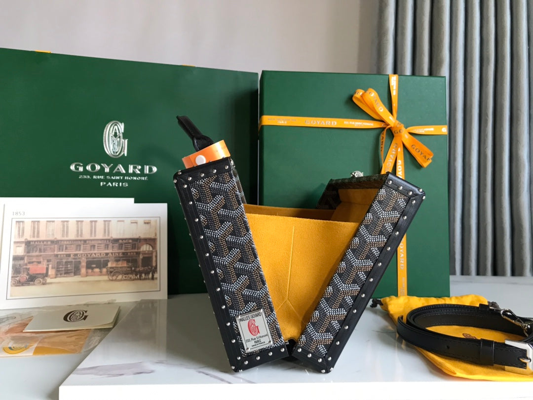 Goyard Grand Hôtel Trunk Bag 24.5cm Black Goyardine Canvas And Calfskin