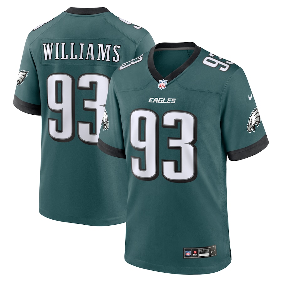 Men's Philadelphia Eagles Milton Williams Nike Midnight Green Team Game Jersey