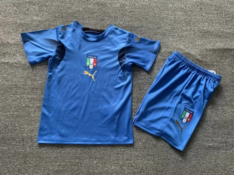 Retro Kids 2006 Kids Italy Home Football jersey retro