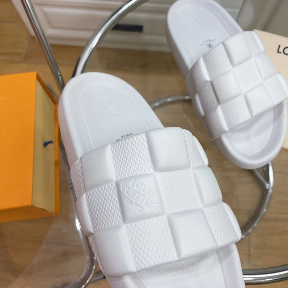 Louis Vuitton Waterfront Mule Maxi Damier Rubber White