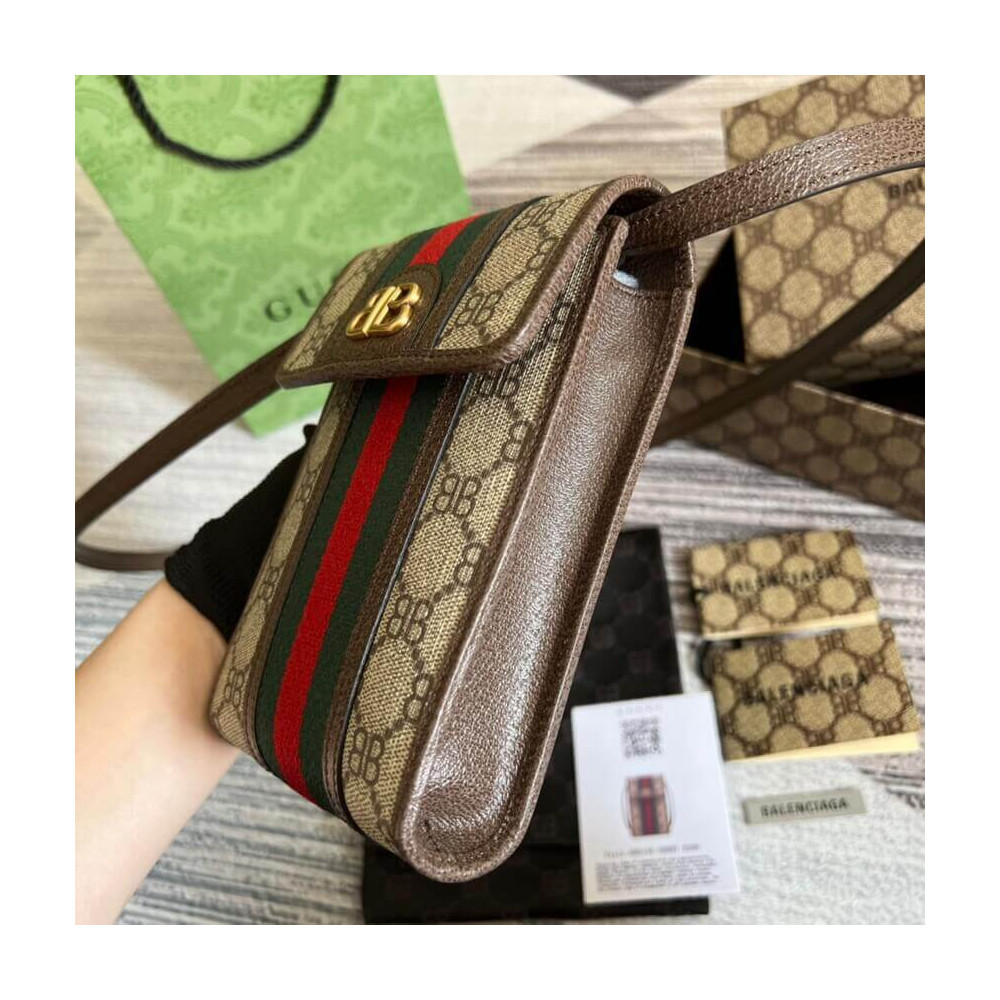Balenciaga x Gucci Hacker Phone Bag Coffee