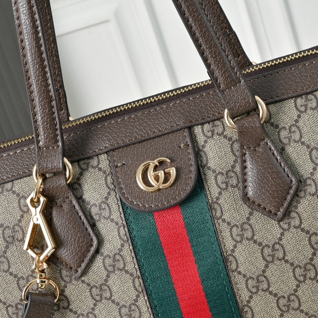 Gucci Ophidia Medium Tote Bag Beige Ebony 33Cm 524537 K05NB 8745