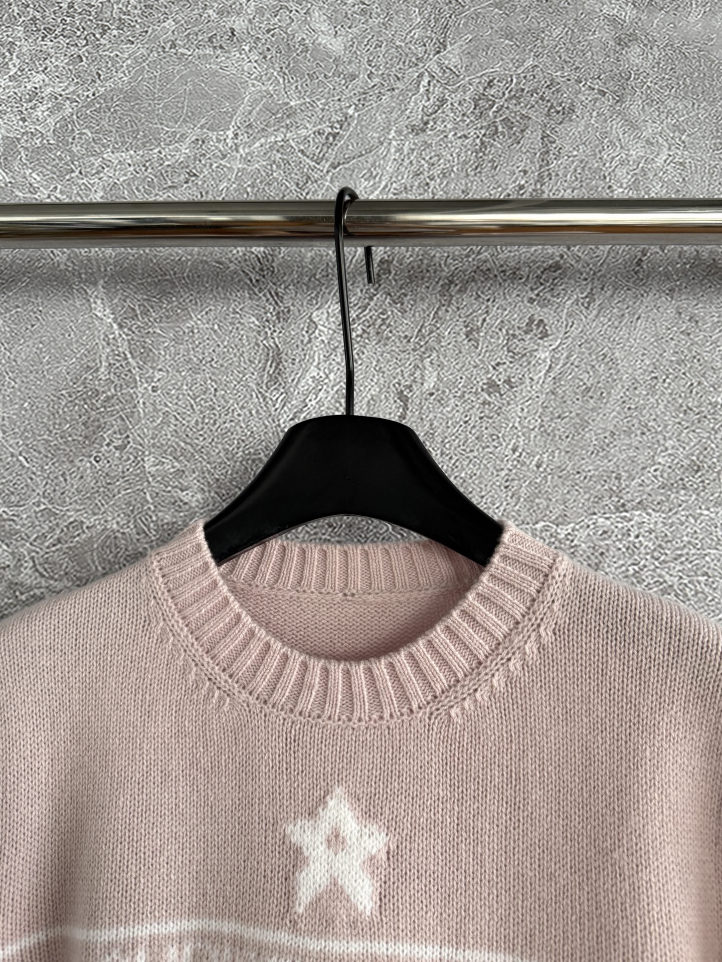 DIOR Short-Sleeved Sweater Pink Cashmere Knit
