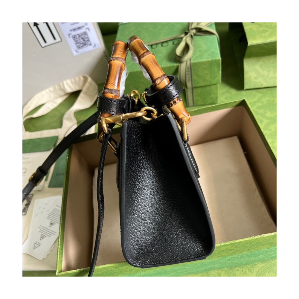 Gucci Diana Mini Tote Bag in Black Denim