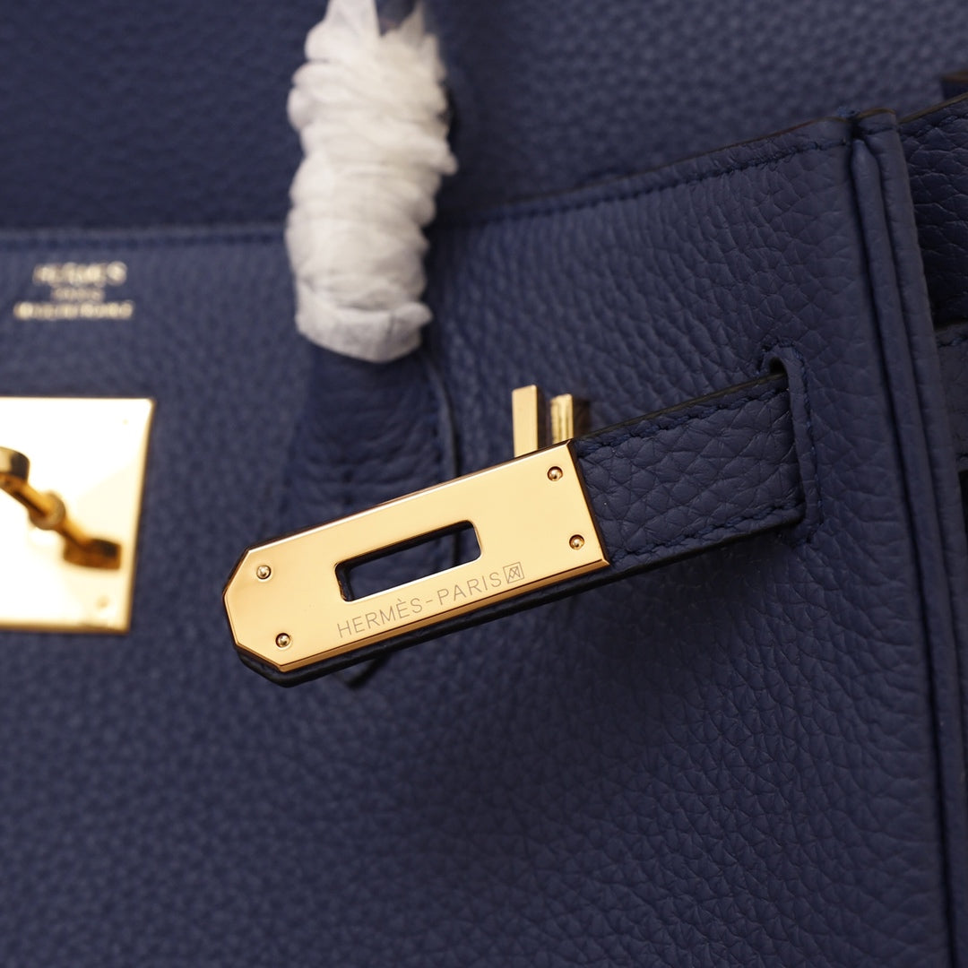 Hermes Birkin Bag 35 Navy Togo Gold Hardware