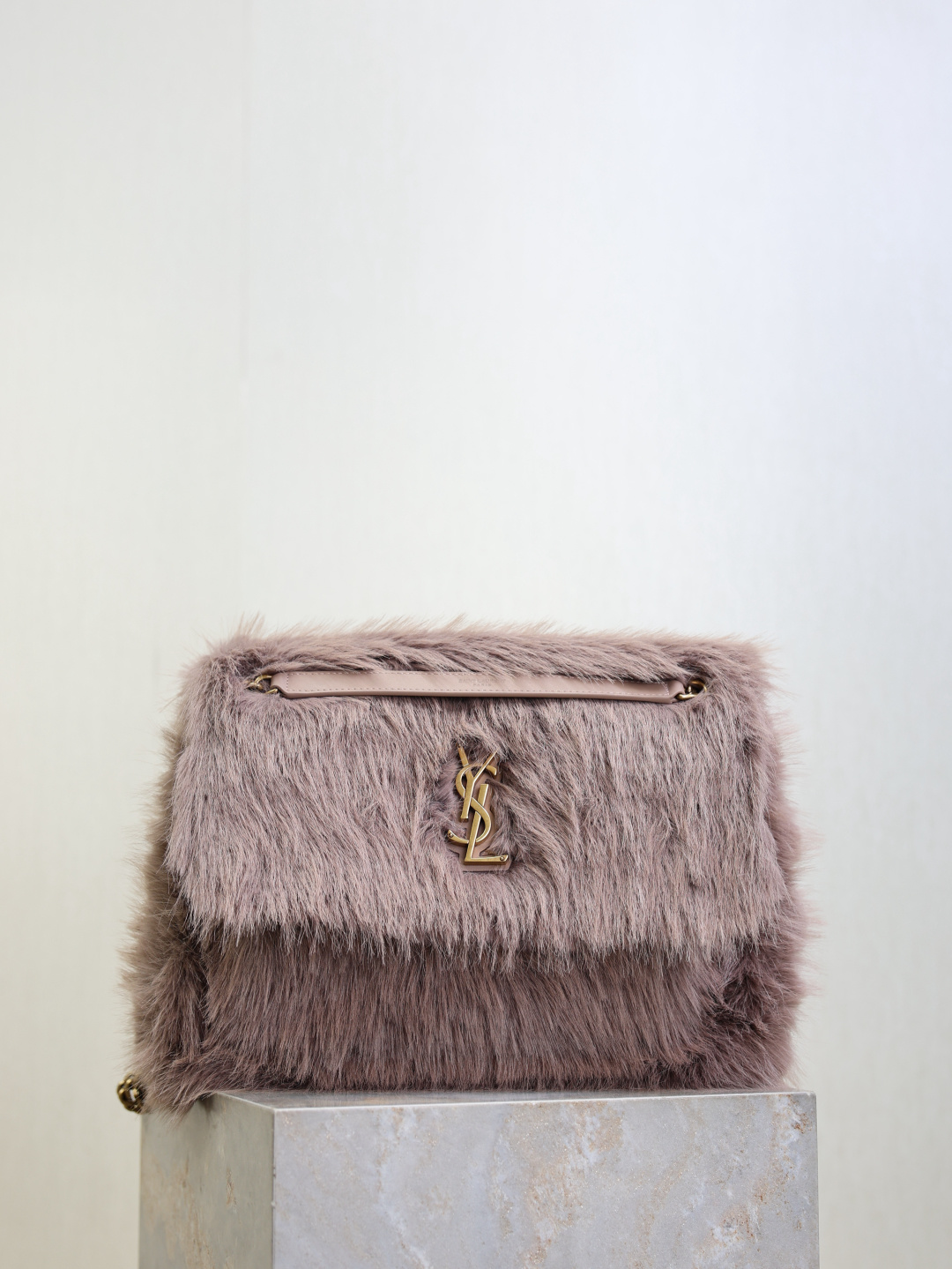 YSL Niki_ Taro Purple rabbit fur & leather serie