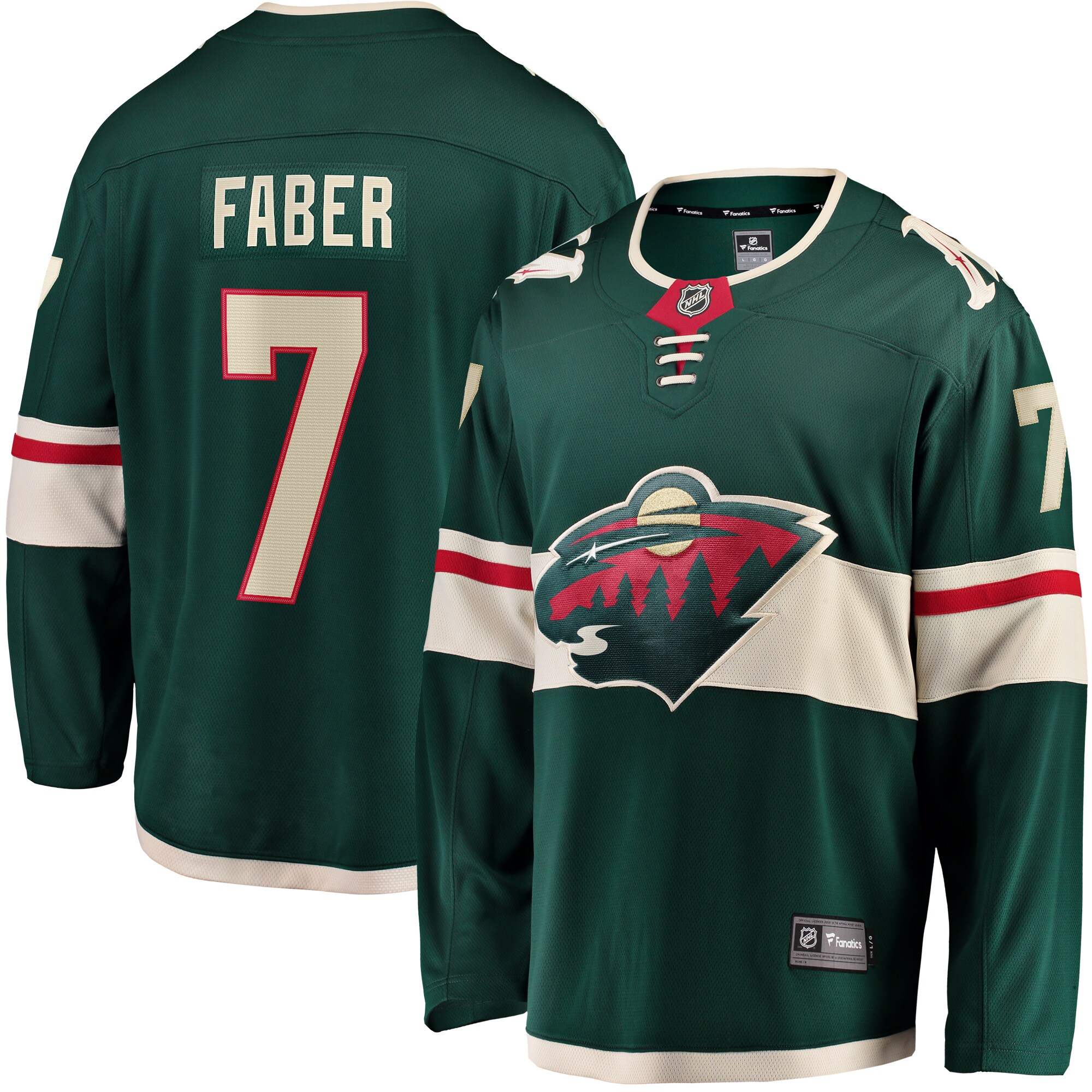Brock Faber Minnesota Wild Fanatics Home Breakaway Player Jersey – Green