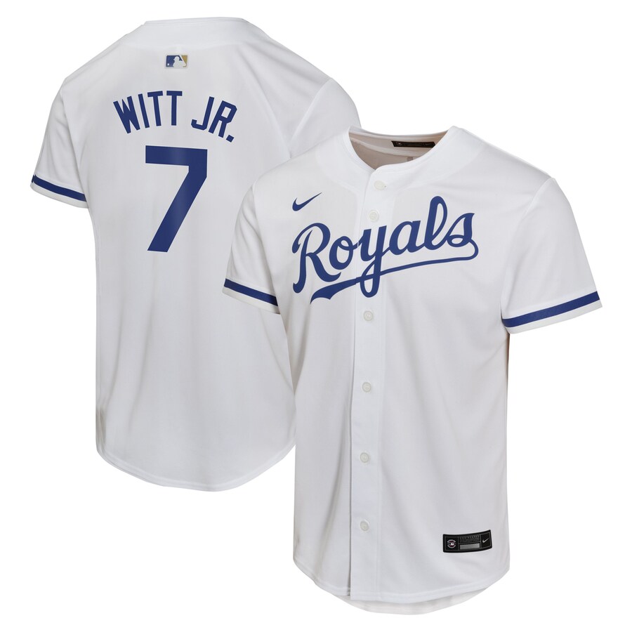 Bobby Witt Jr. Kansas City Royals Youth Home Game Player Jersey White