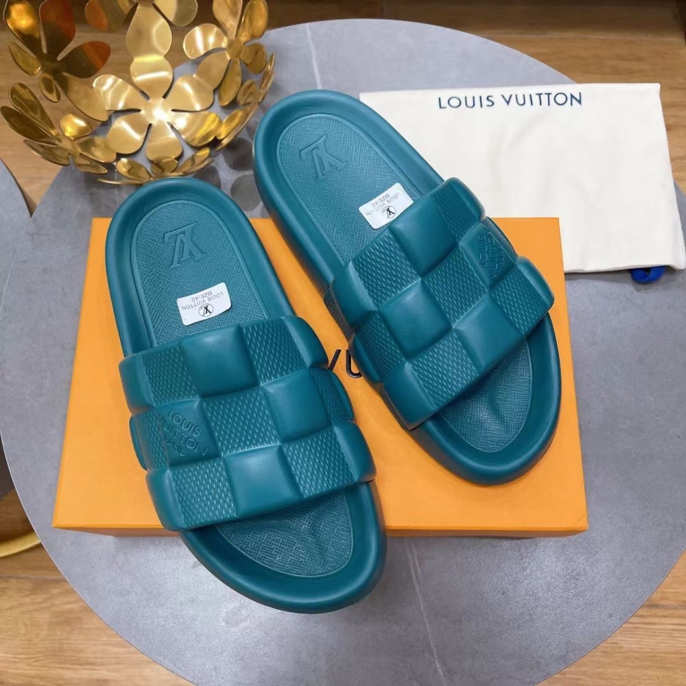 Louis Vuitton Waterfront Mule Maxi Damier Rubber Blue