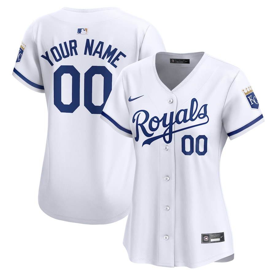 Kansas City Royals Women's Home Limited Custom Jersey White