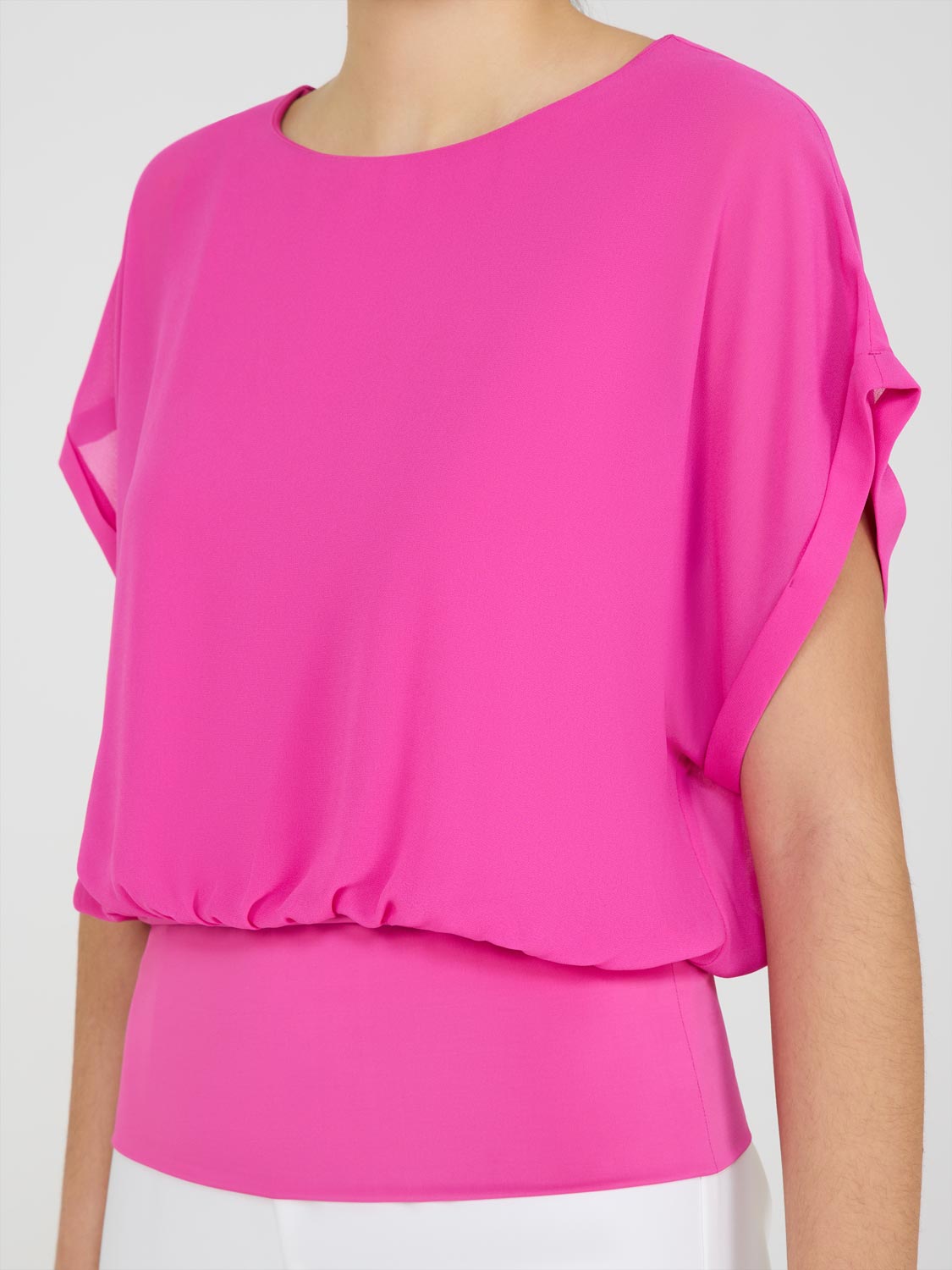Dolman Sleeve Chiffon Top With Cami