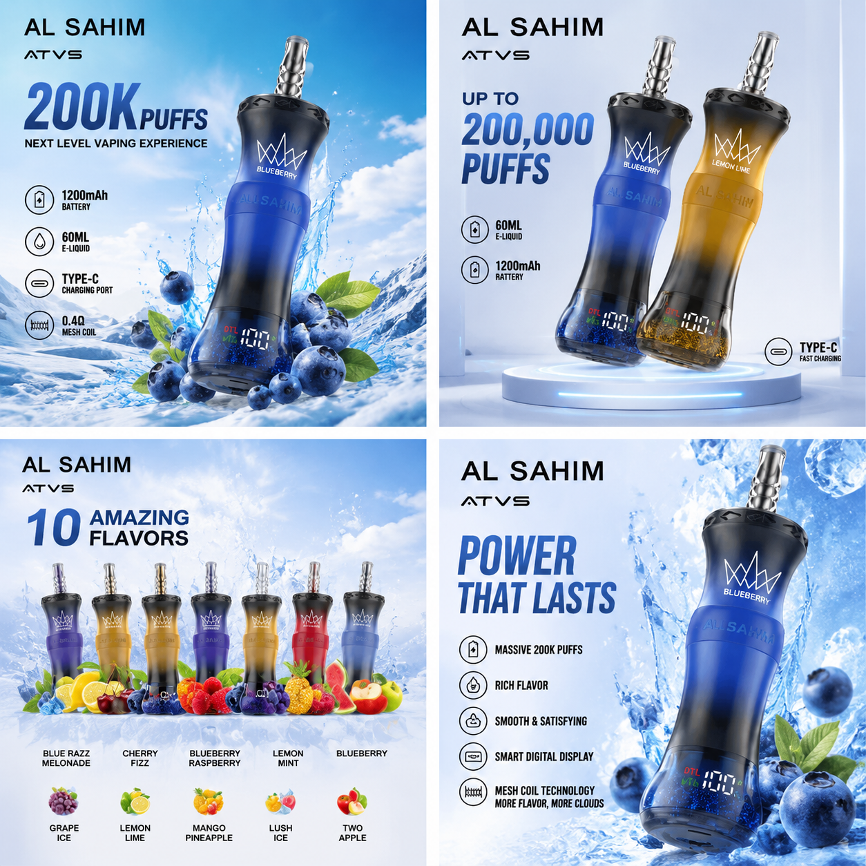 【New Arrive】Al Fakher ATVS 200K PUFFS Disposable Vape