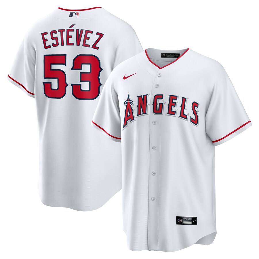 Carlos Estevez Los Angeles Angels Home Player Jersey White