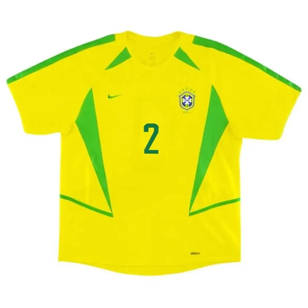 CAFU #2 Brazil 2002/03 Home Retro Soccer Jersey