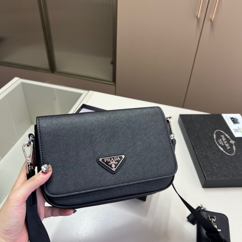 Prada Saffiano Leather Shoulder Bag 22cm