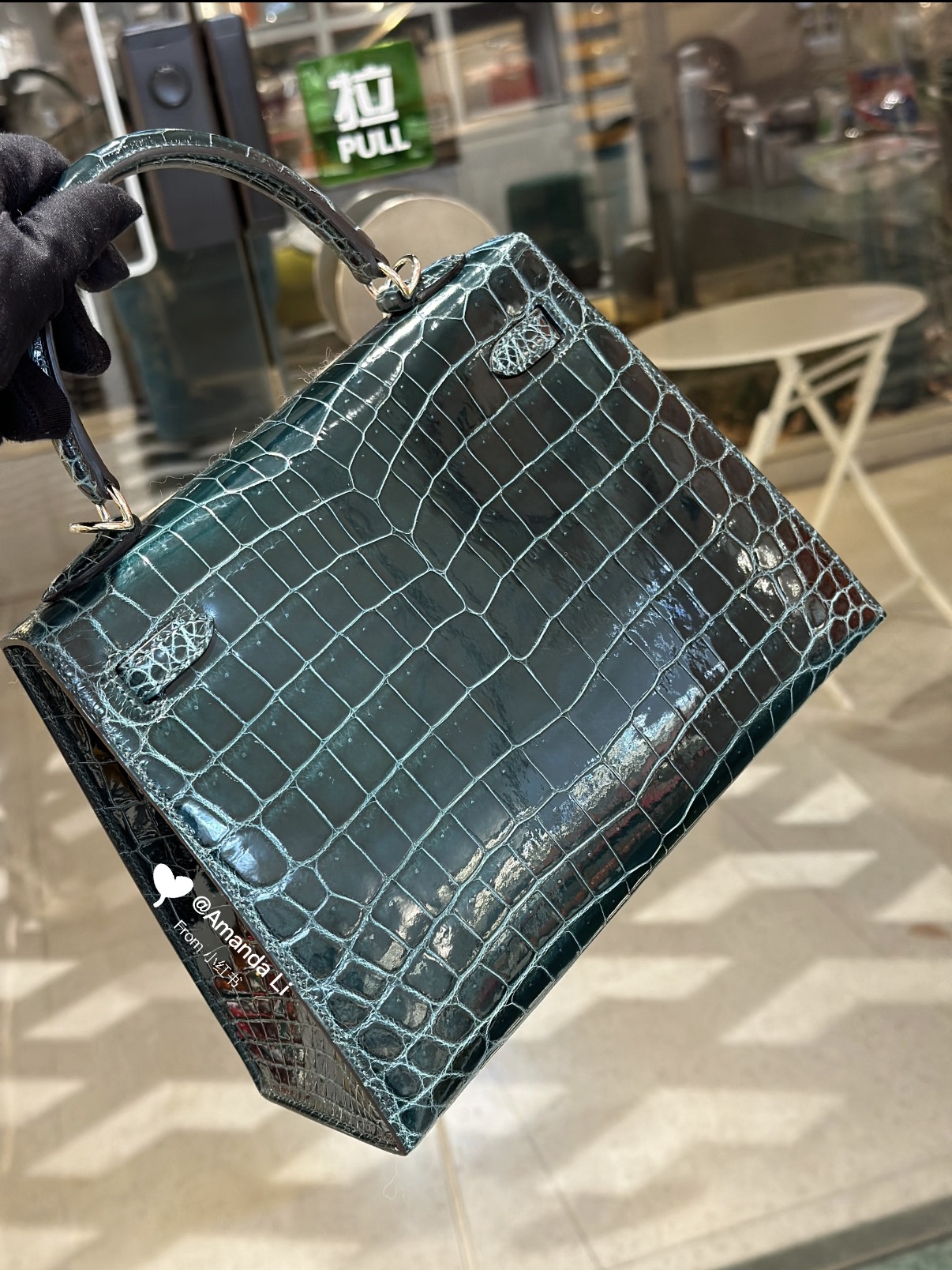 Kelly 25-32 Pine Green Alligator Leather  Silver Hardware Custom