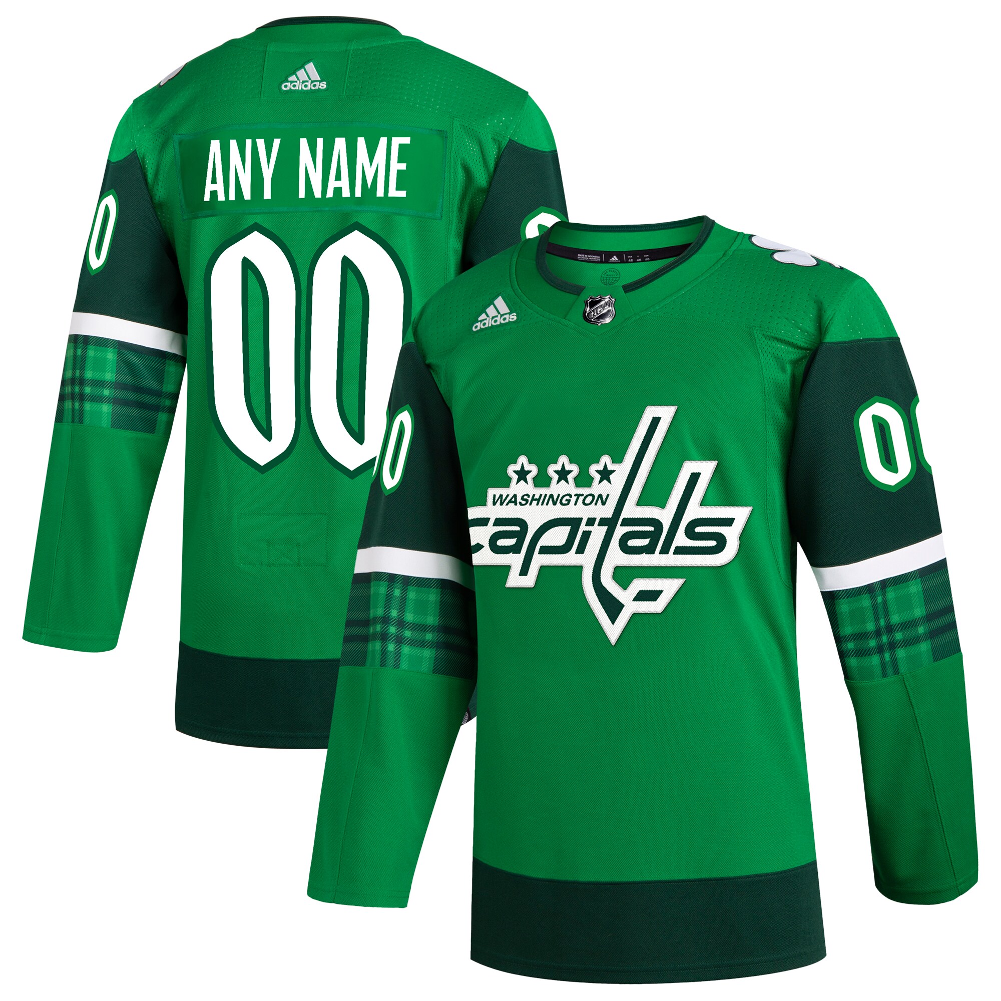 Washington Capitals adidas St. Patrick’s Day Authentic Custom Jersey – Kelly Green