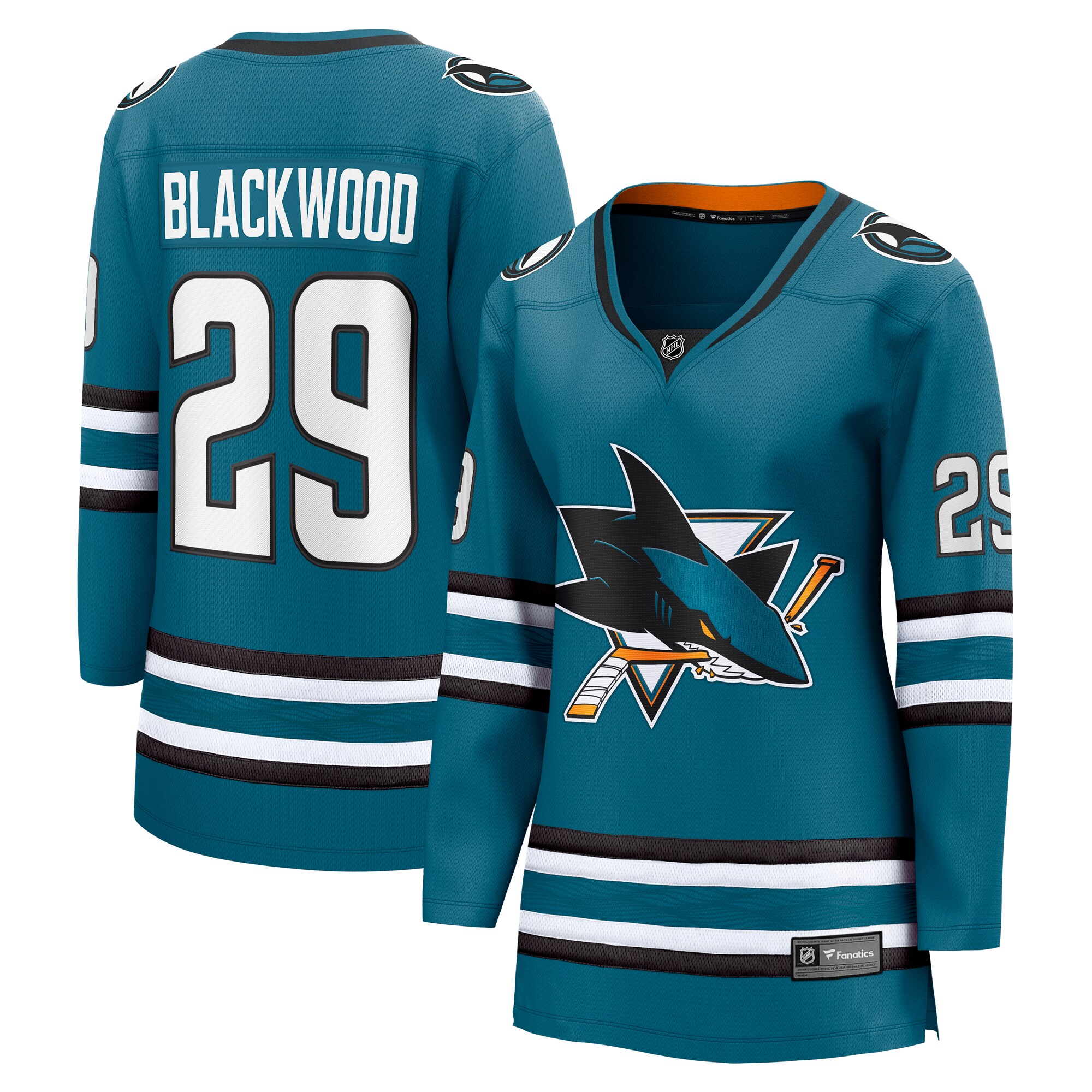 Mackenzie Blackwood San Jose Sharks Fanatics Women’s Home Breakaway Player Jersey – Teal