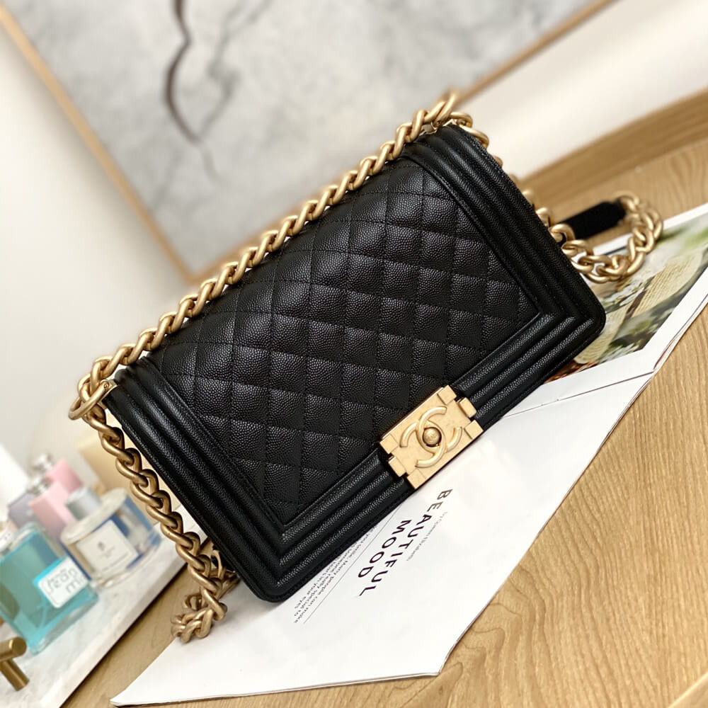 Chanel Le Boy Bag 25cm Black Caviar Leather