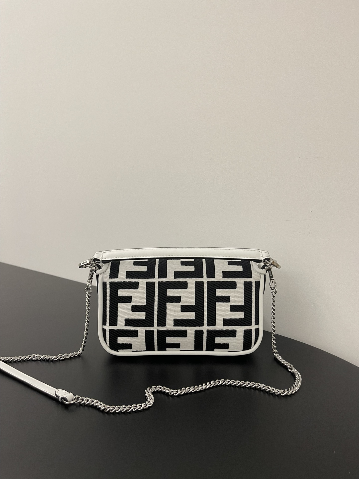 Fendi Baguette By Marc Jacobs In Black And White 19cm/ 7.5in