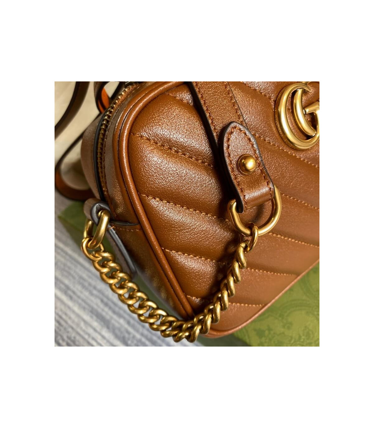 Gucci GG Marmont Matelasse Mini Bag Brown