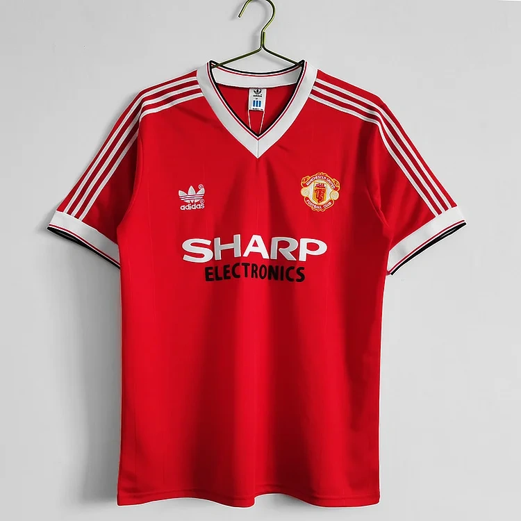 Retro 1983 Manchester United Home Soccer Shirt Jersey