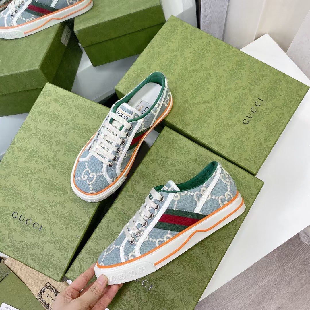 Gucci Women’S Tennis 1977 Sneaker Light Blue 606110 H0G10 3460
