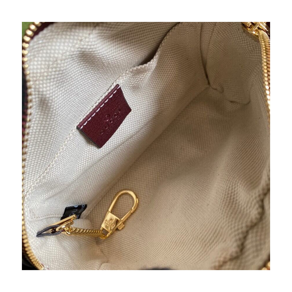 Gucci Ophidia Mini Bag With Web Burgundy