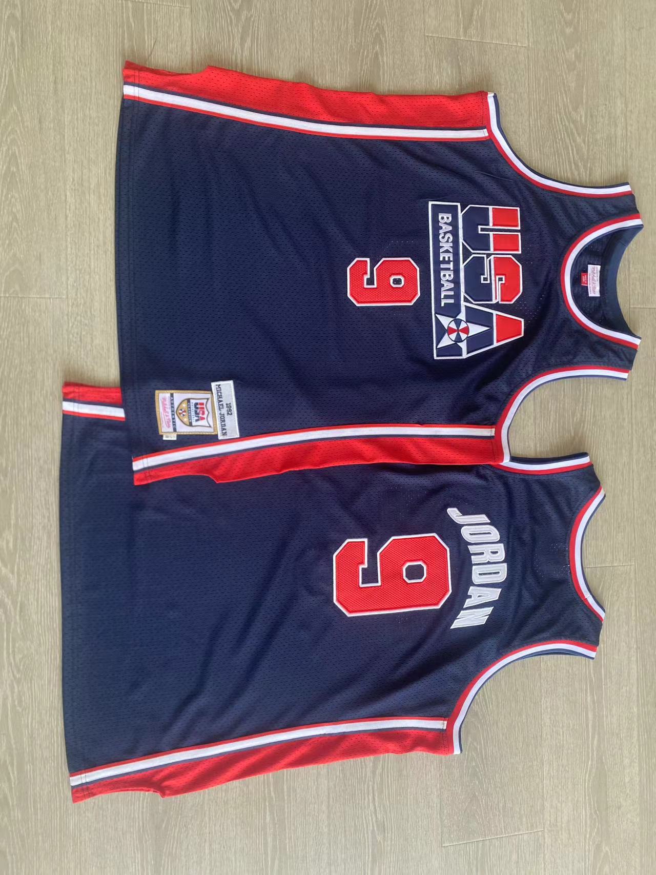 MItchell&ness Dream Team #9 Jordan AU dense embroidery jersey