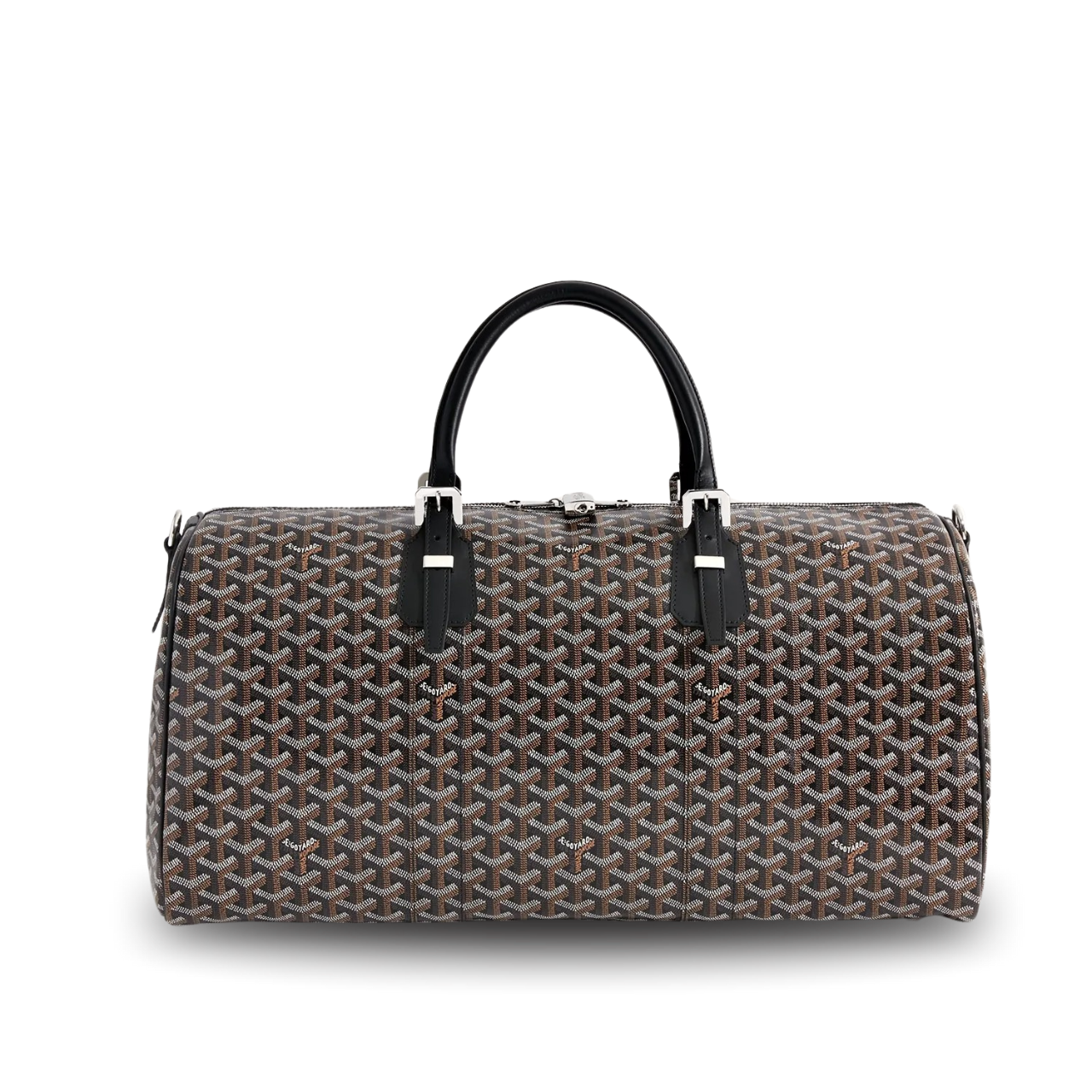 Goyard Boston 50 Bag Cm Black Goyardine Canvas And Calfskin Trim