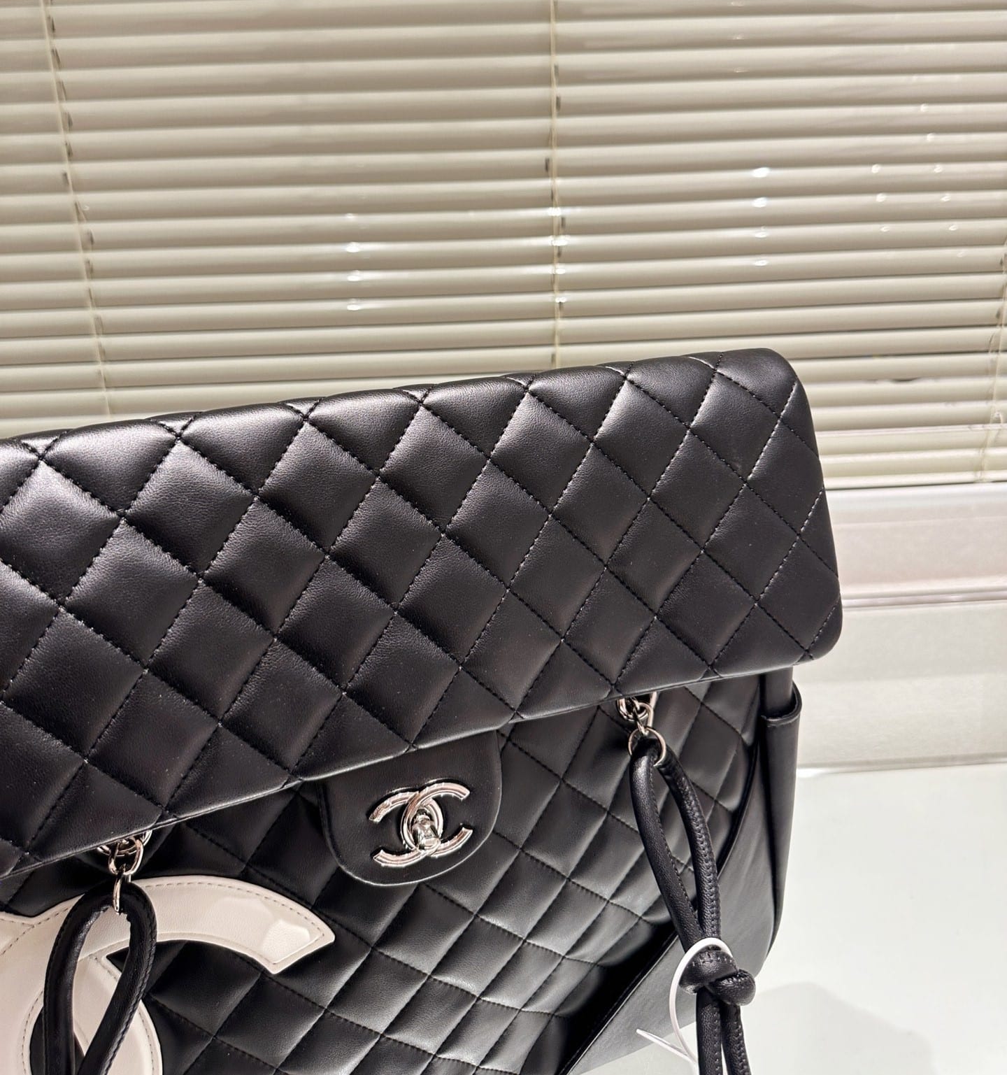 Chanel Cambon Flap Tote Quilted Leather Black 36Cm