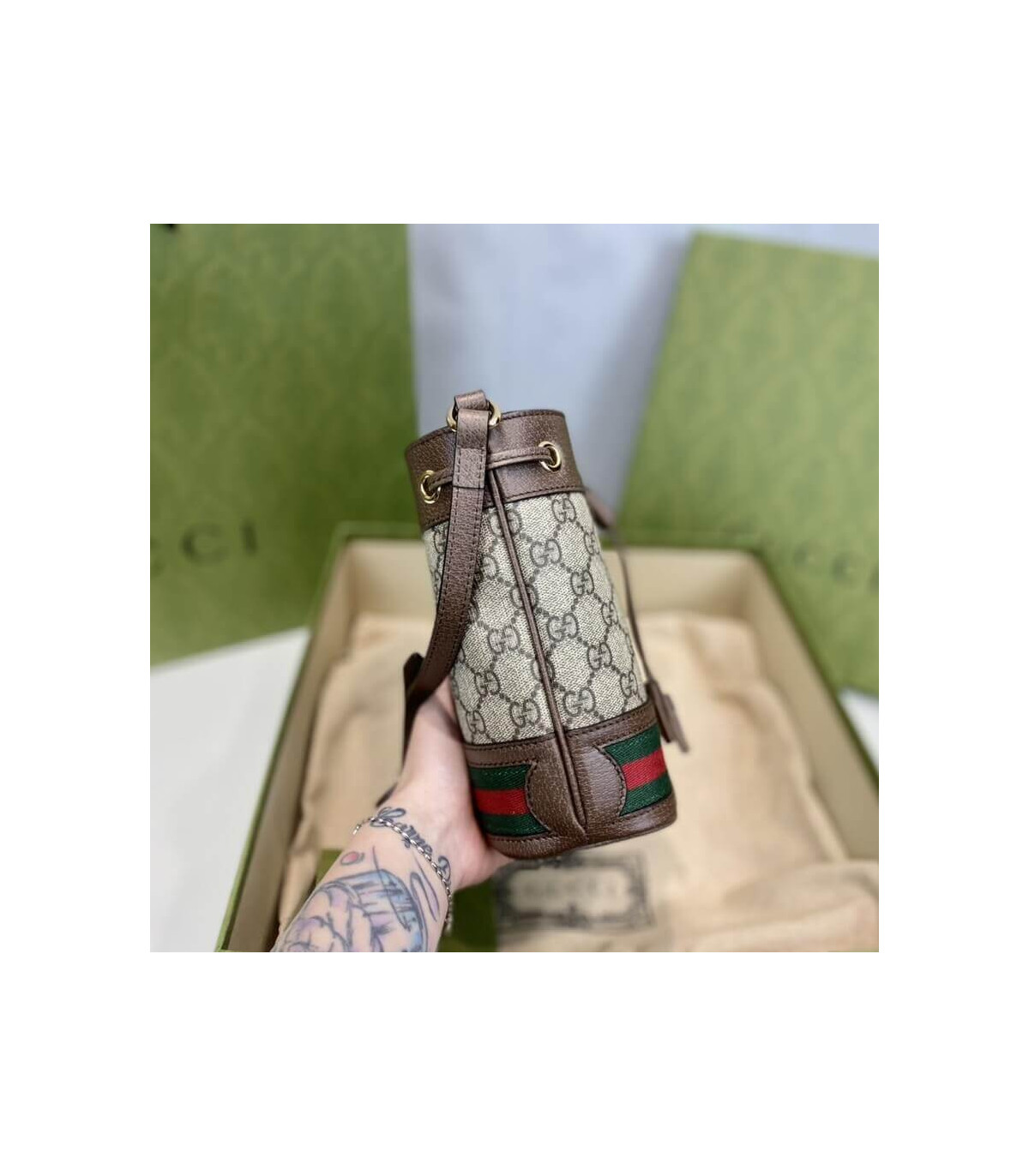 Gucci Ophidia Mini GG Bucket Bag