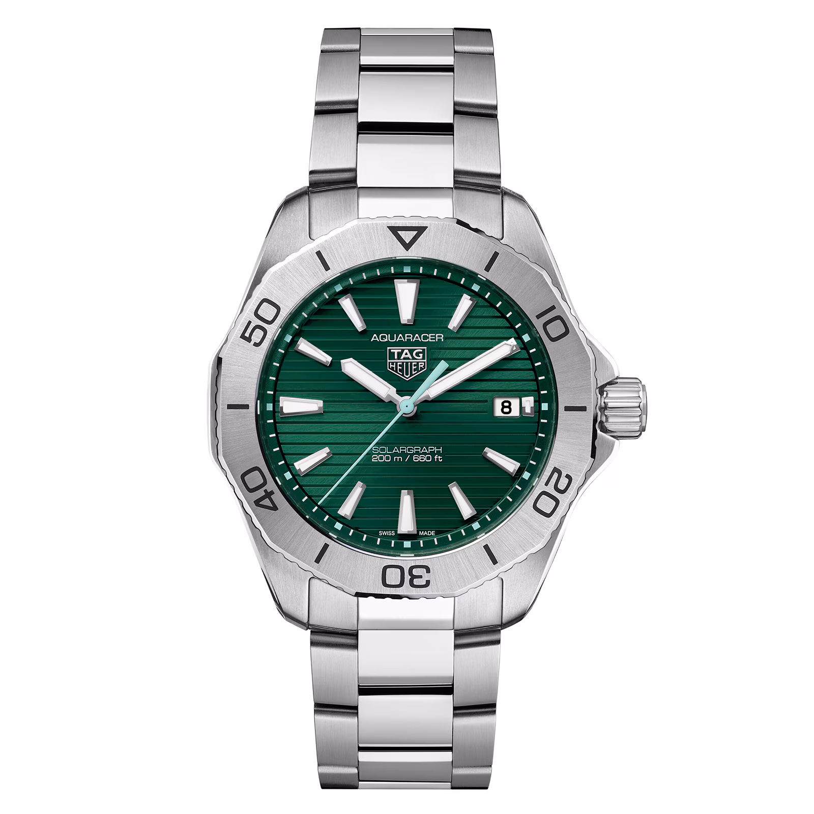 TAG Heuer Aquaracer Professional 200 Solargraph 40mm Mens Watch Green WBP1115.BA0000
