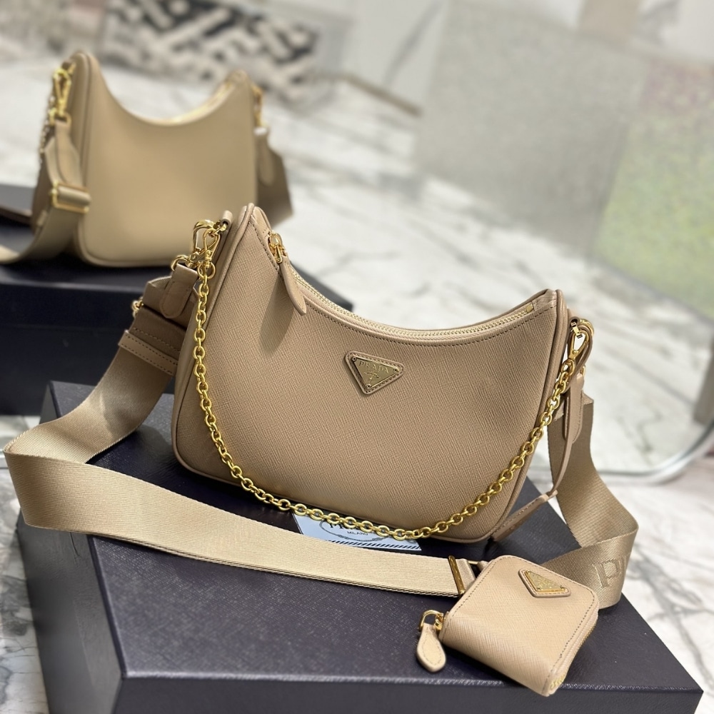 Prada Re Edition 2005 Re Nylon Bag Camel 22Cm