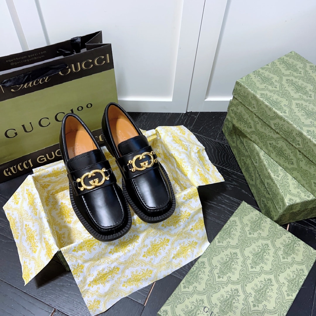 Gucci Womens Loafer With Interlocking G ?701791 10R60 1000