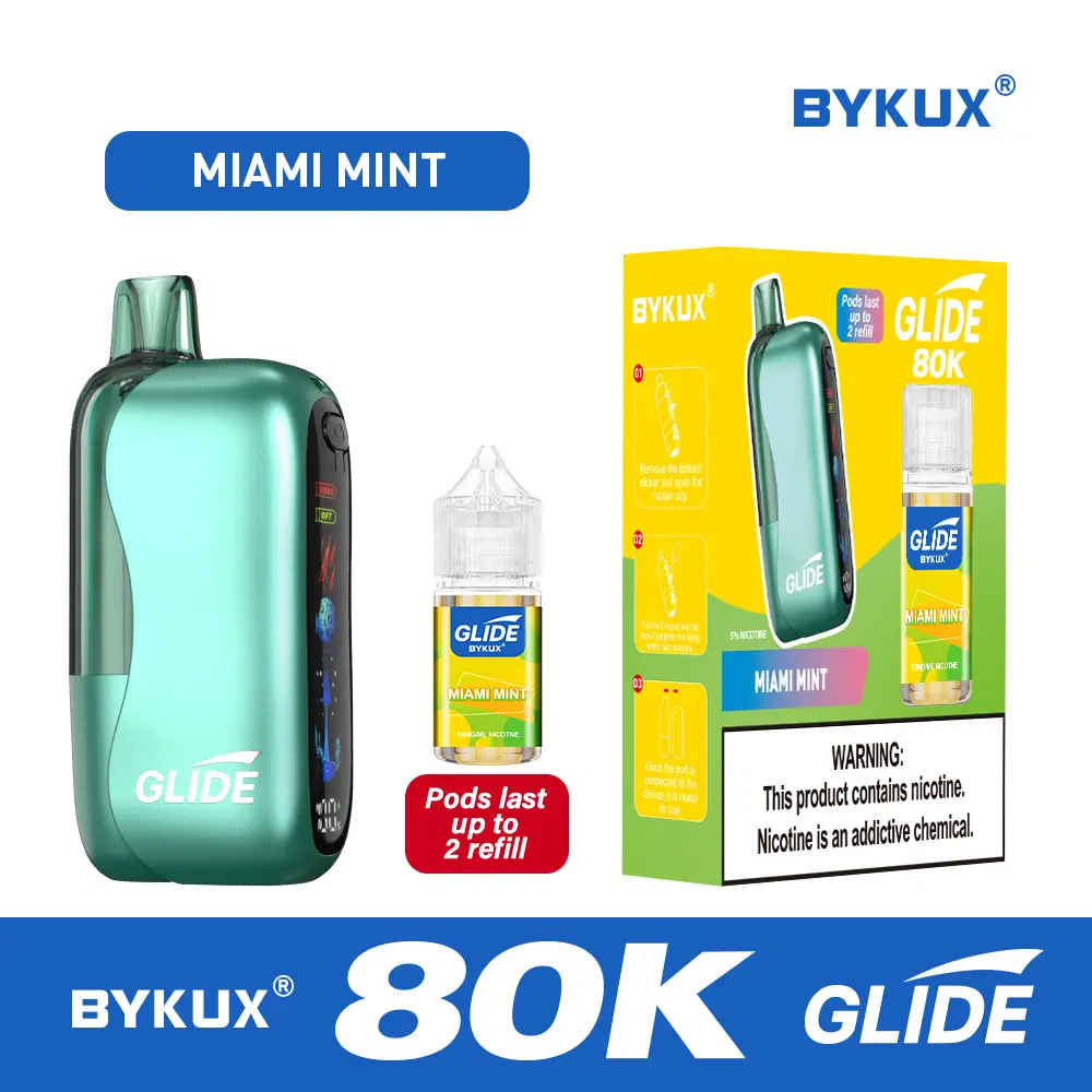 BYKUX GLIDE 80K Puffs 5% Nicotine Replaceable Vape Kit