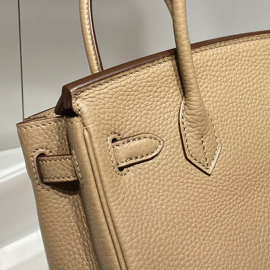 Hermes Birkin 20Cm Gris Tourterelle Togo Leather Gold Hardware