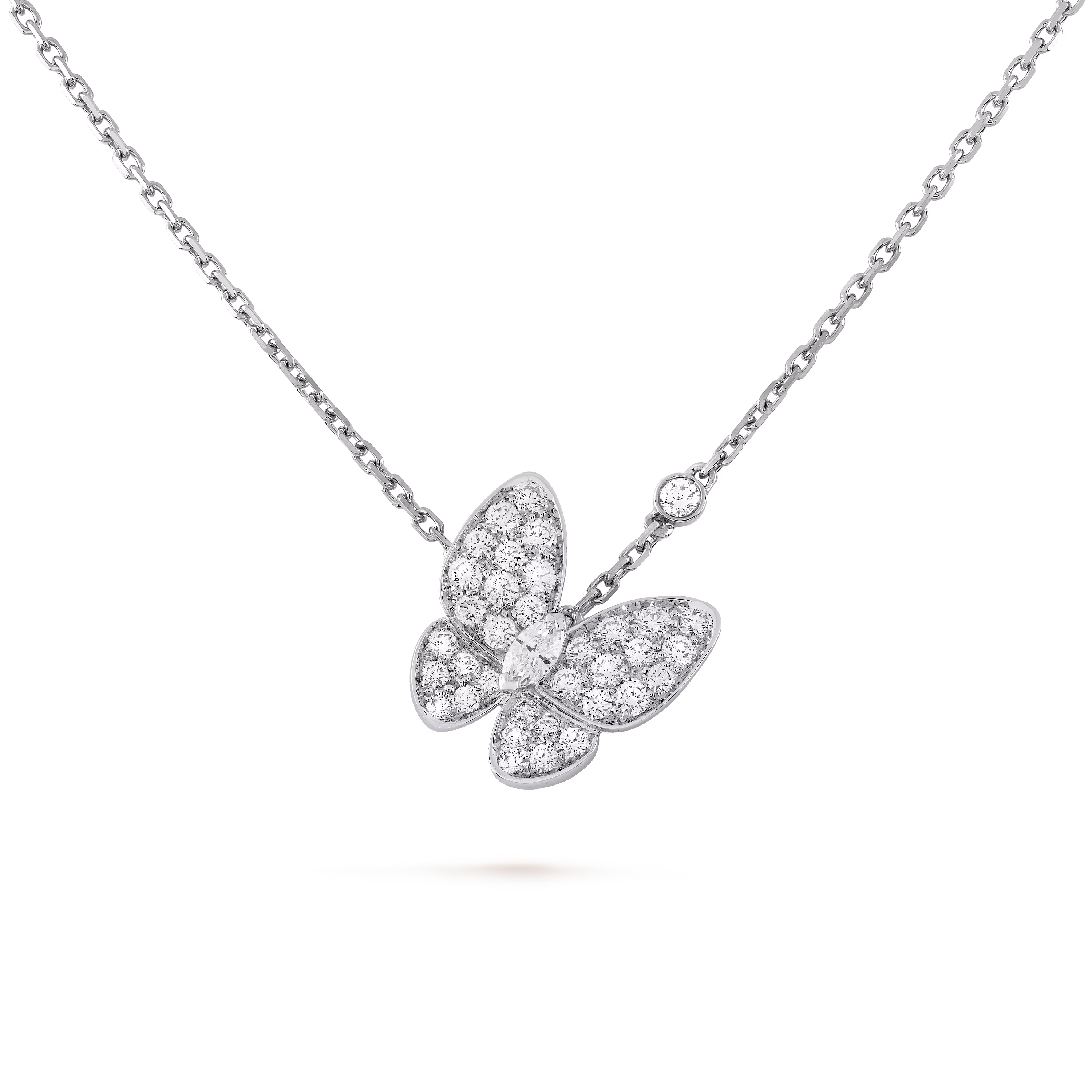 Van Cleef & Arpels VCARO3M400 Two Butterfly pendant 18K white gold Diamond