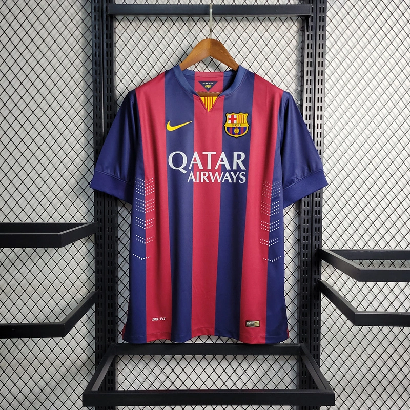 Retro 2014-15 Barcelona Home  MESSI PIQUE XAVI A.INISTA SUAREZ NEYMAR JR Football jersey retro