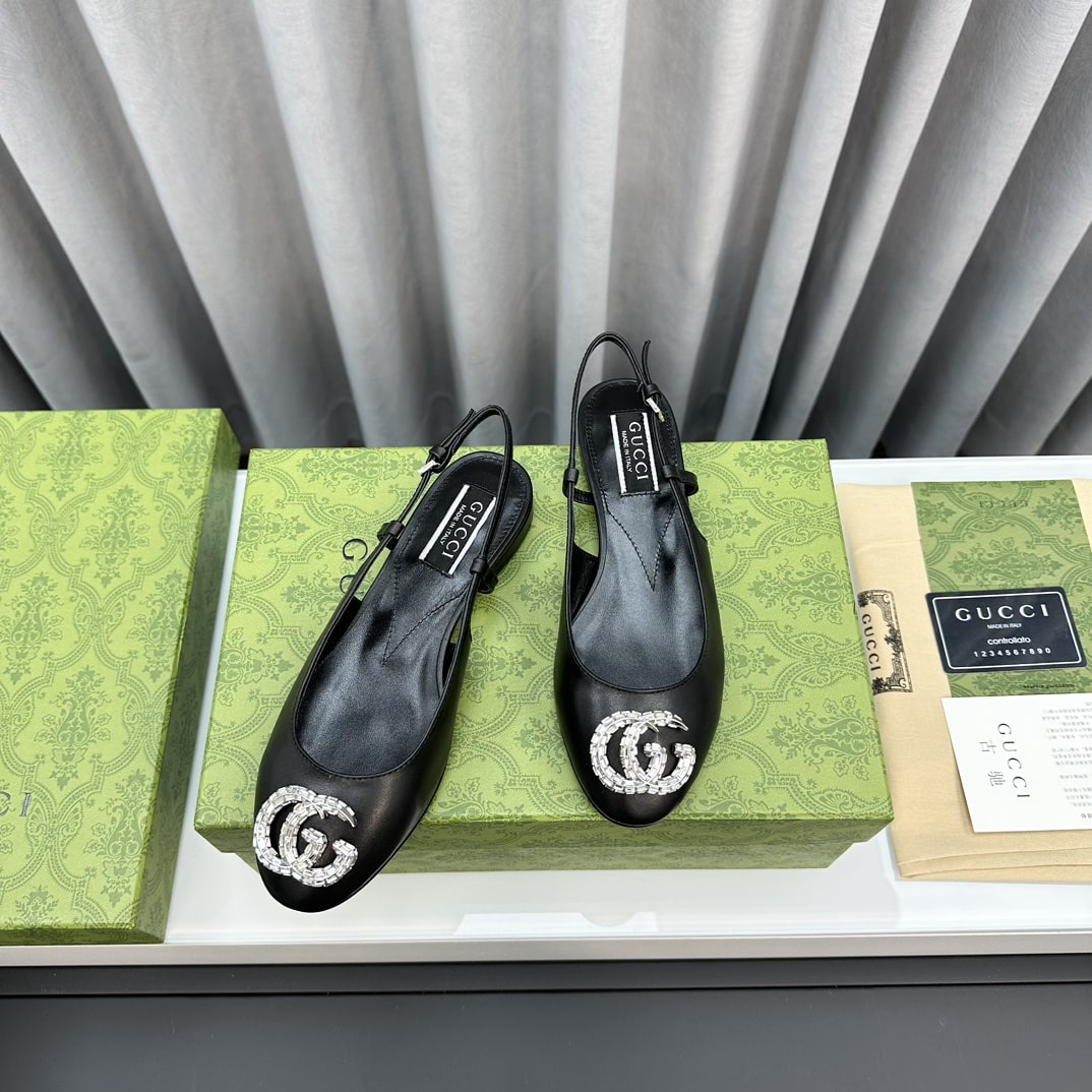 Gucci Women’S Ballerina With Double G Black
