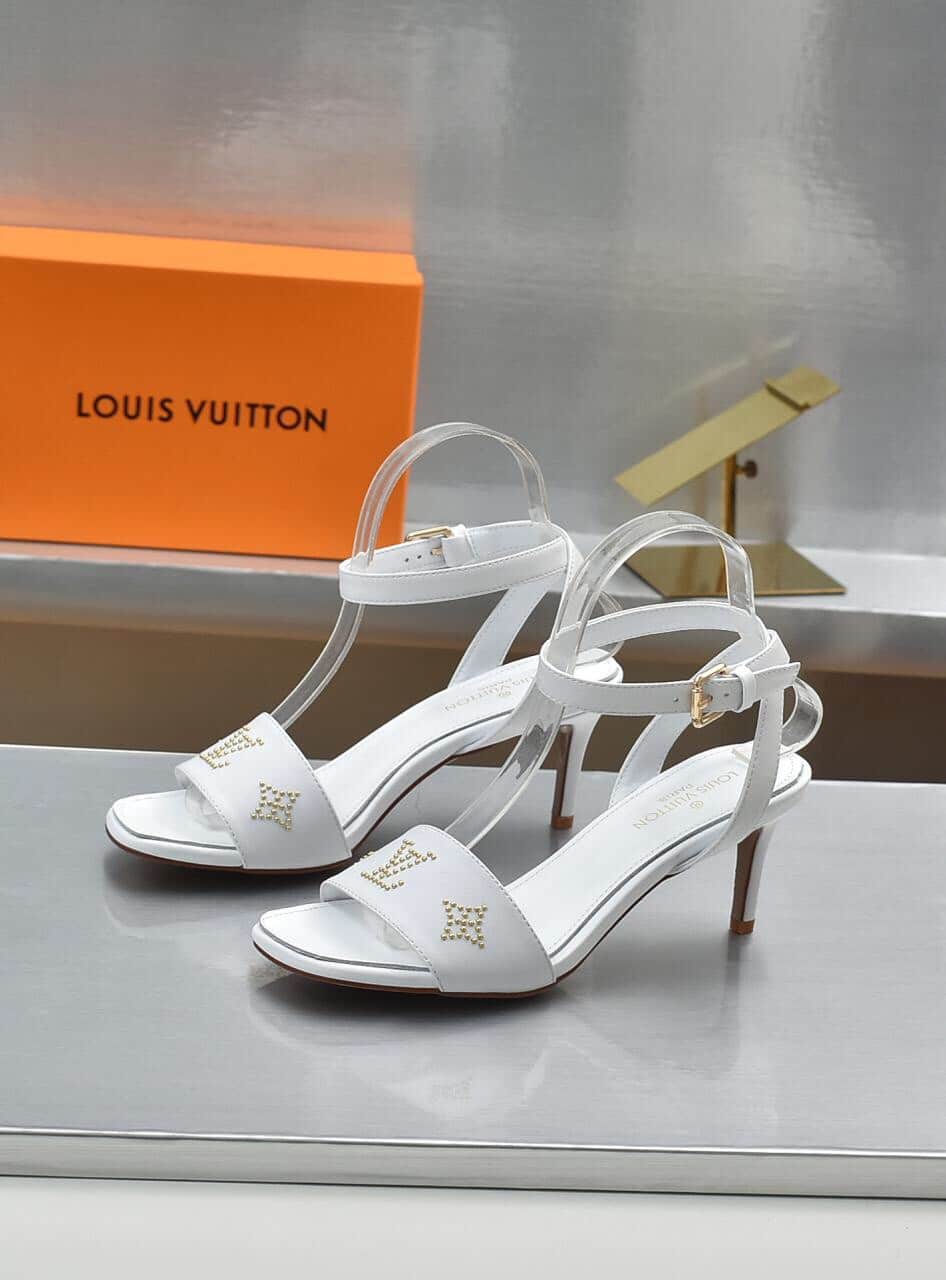 Louis Vuitton Open Toe High Heel Sandals White