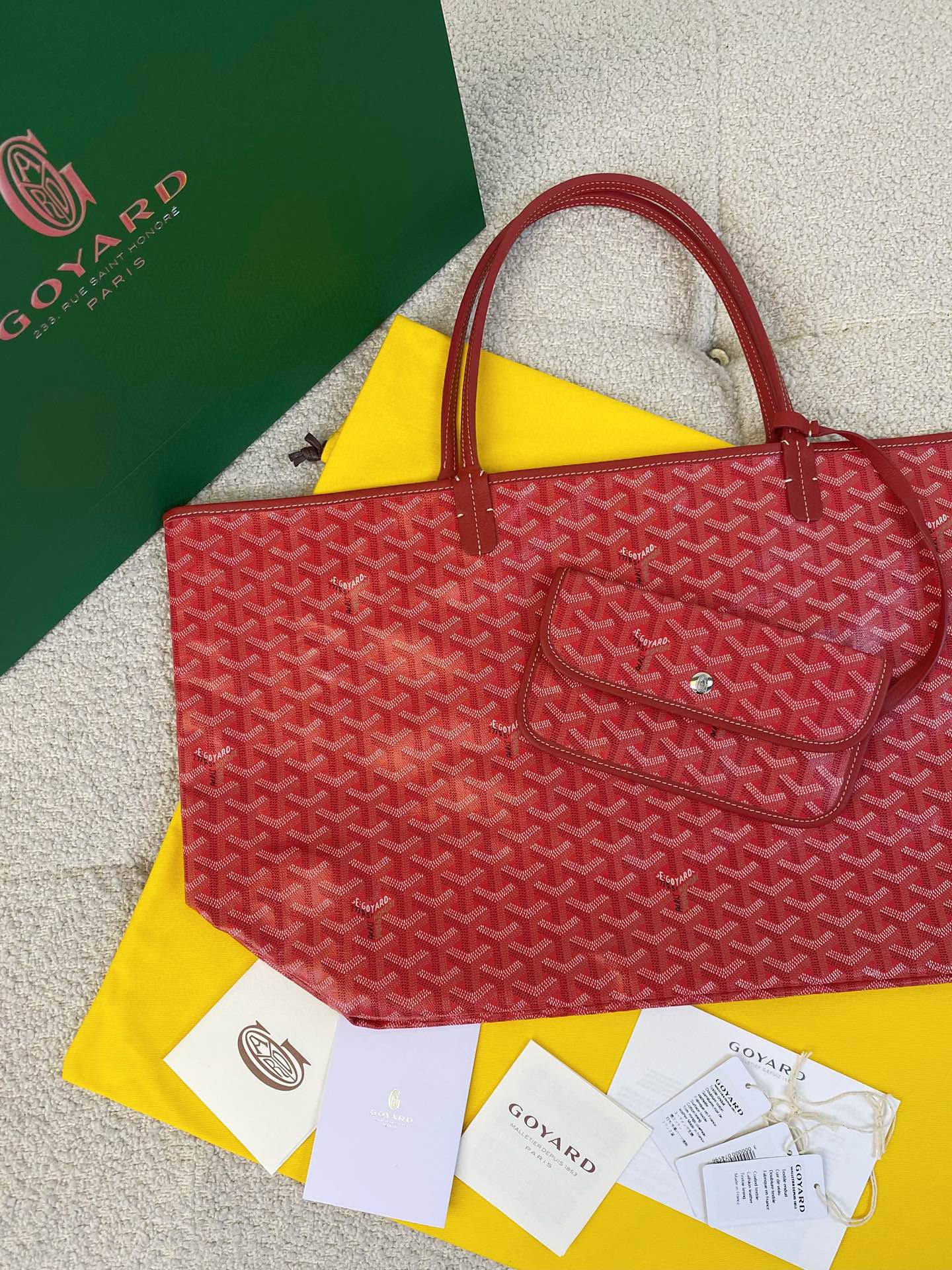 Goyard Saint Louis Gm 40Cm Red Canvas