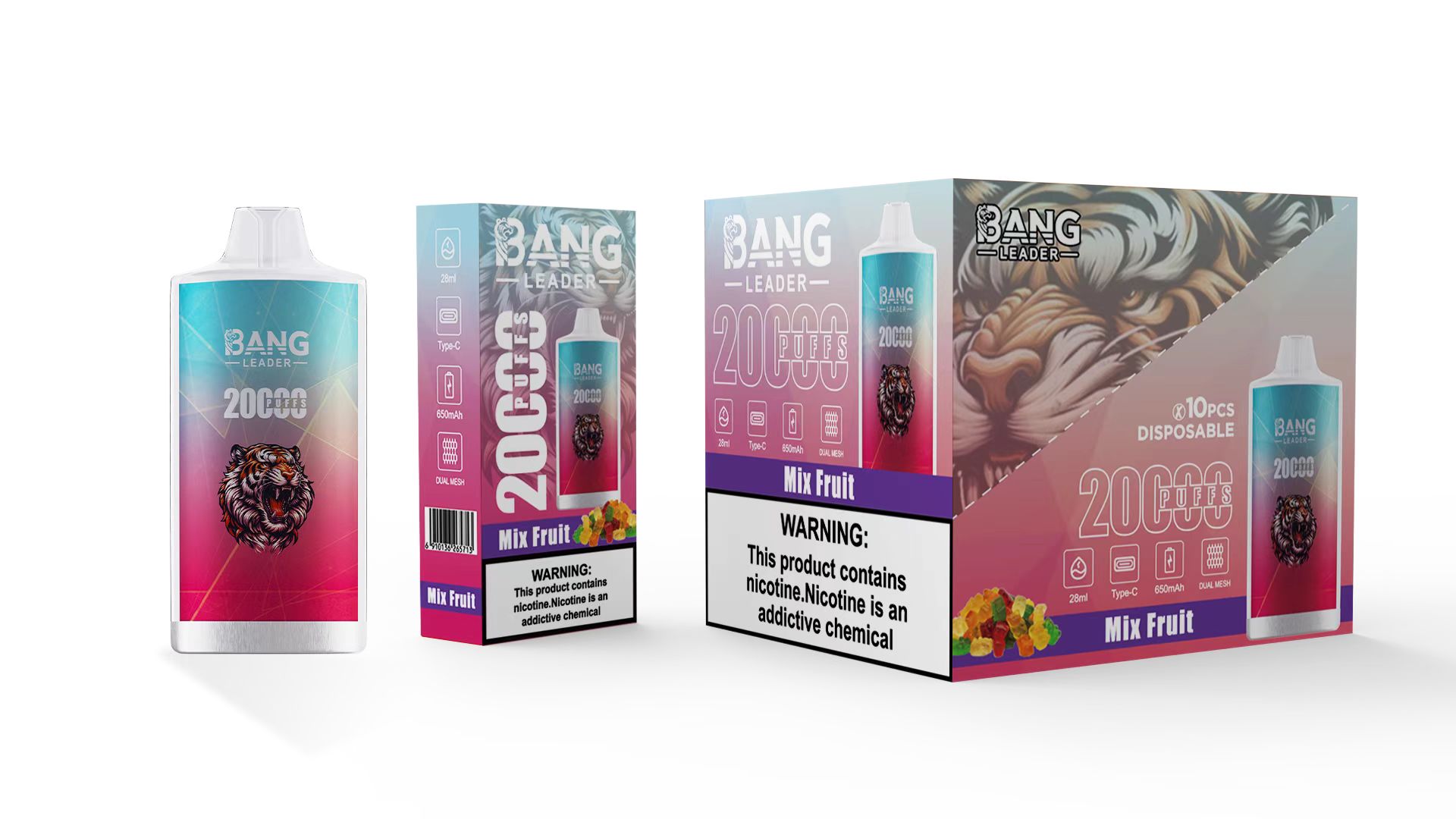 Bang Leader 20K Puffs 2-in-1 Prefilled Vape | Dual Flavor, Rechargeable