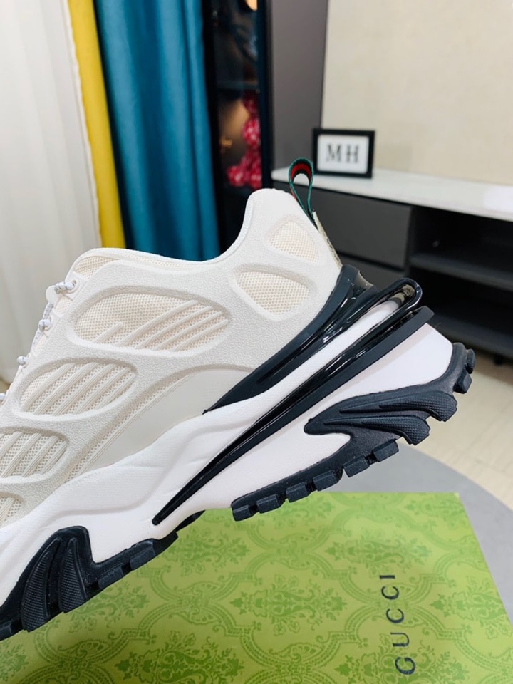 Gucci Gg Men?S Sneaker Rubber Leather White