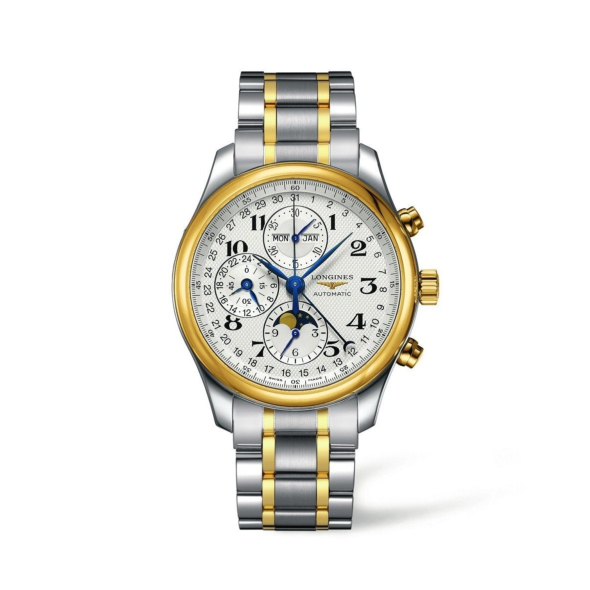 【Super Clone】Longines Men's L27735787 Master 18kt Yellow Gold Chronograph Moonphase Automatic Two-Tone Stainless Steel Watch