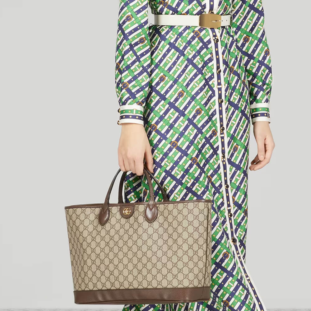 Gucci Ophidia GG Supreme Shoulder Tote Beige/Ebony 38.5cm/15.2in