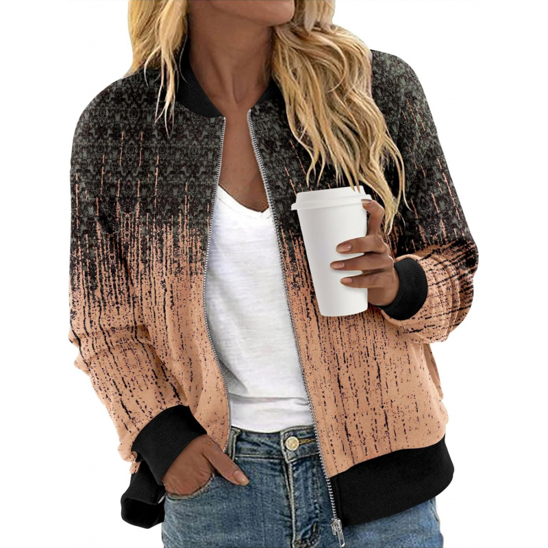 Women's Zip Up Jacket Casual Long Sleeve