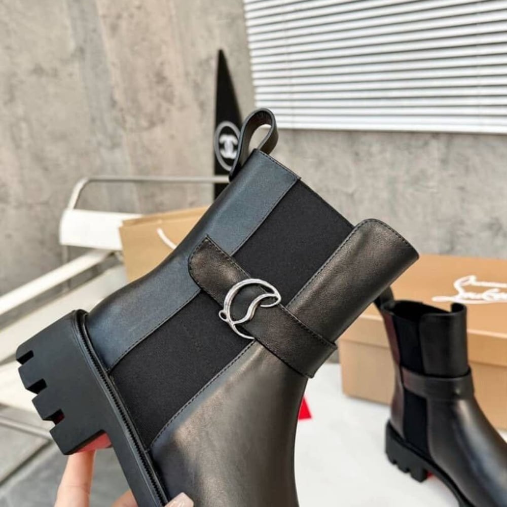 Christian Louboutin CL Chelsea Booty Lug Black 1230304BK01