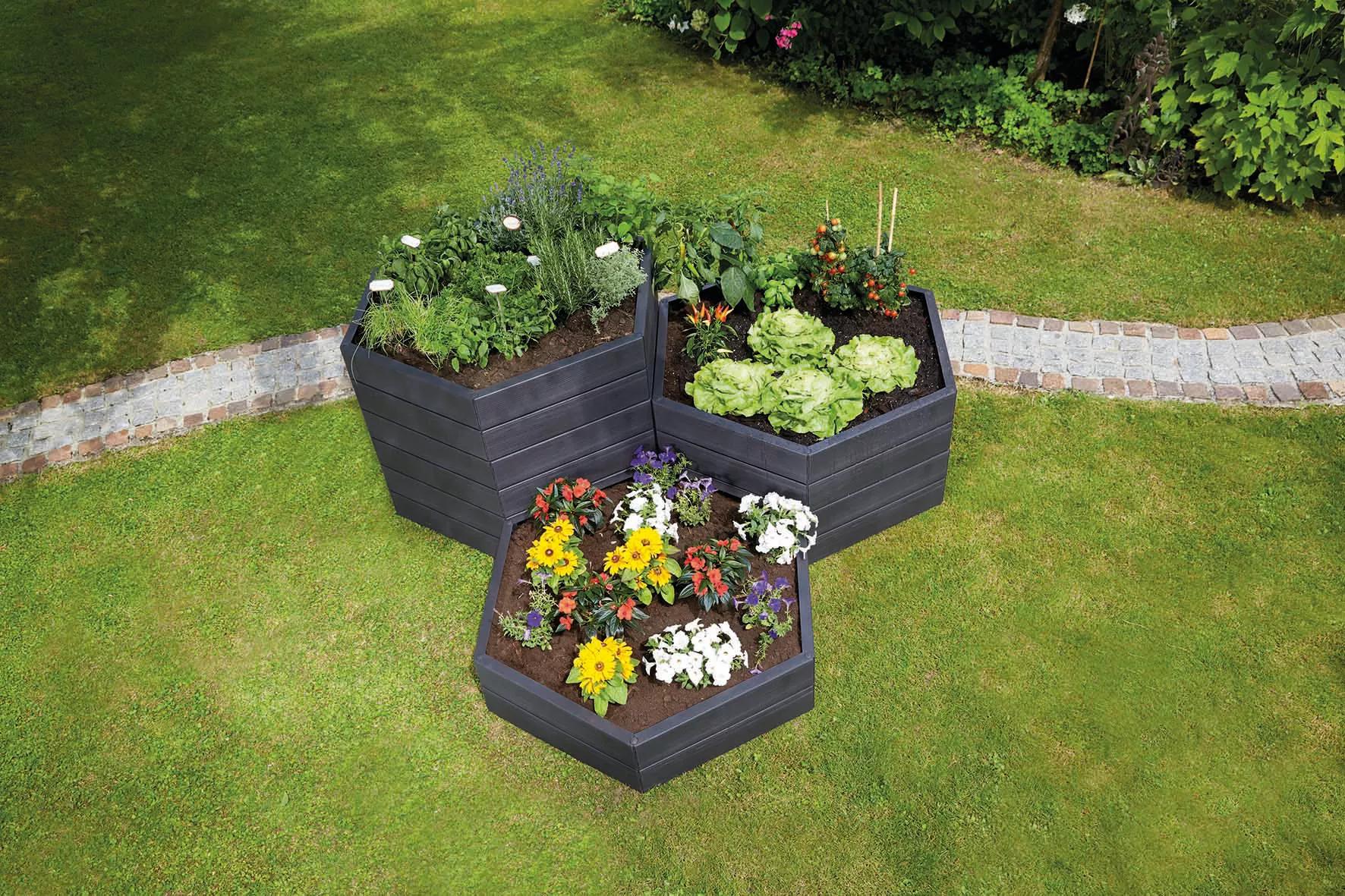 Exaco Hexagonal Raised Garden Bed Planter