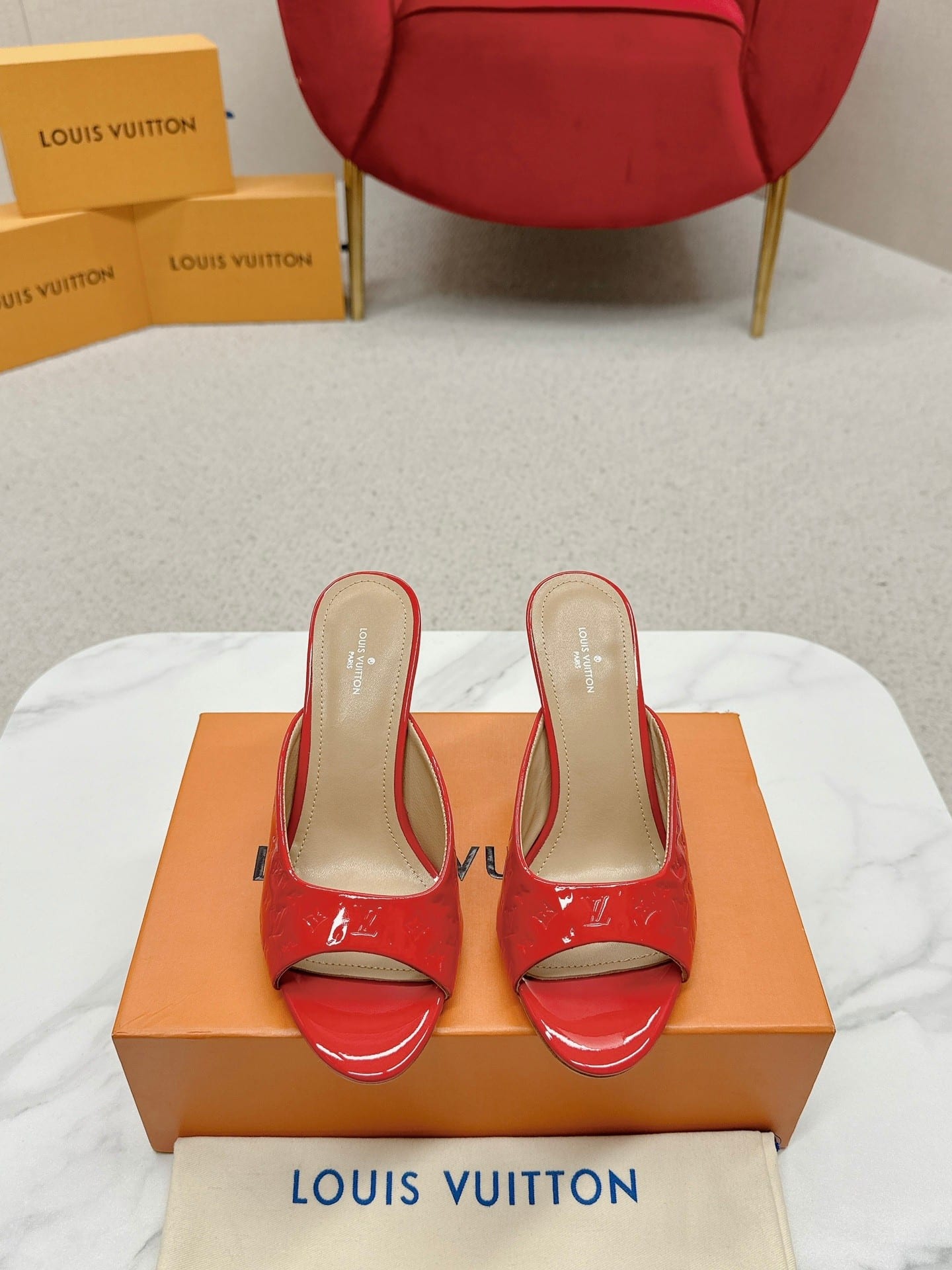 Louis Vuitton Super Mule Sandals Red 1Acj4M